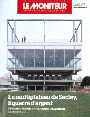 Le multiplateau de Saclay, équerre d'argent (34e édition du prix d'architecture du Moniteur)