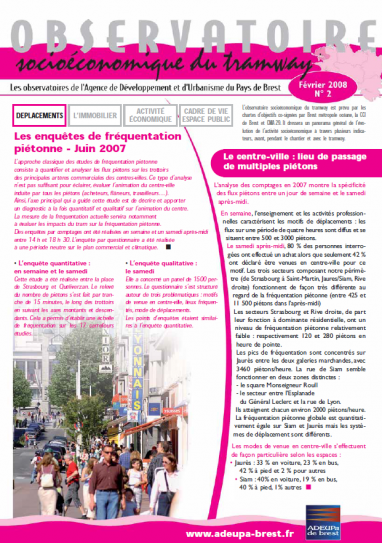 Observatoire socioéconomique du tramway N°2 : les enquêtes de fréquentation piétonne (juin 2007)