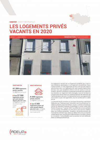 Les logements privés vacants en 2020 - Ouest breton