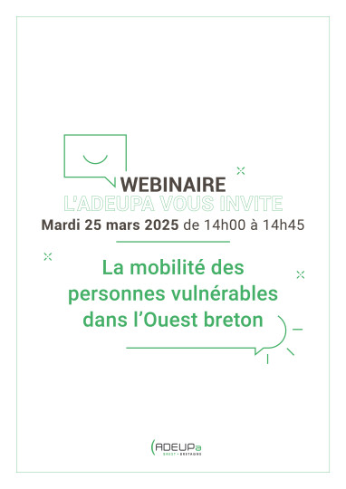 Webinaire : La mobilité des personnes vulnérables dans l’Ouest breton