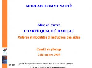 Charte qualité habitat de Morlaix communauté - 2009-2011