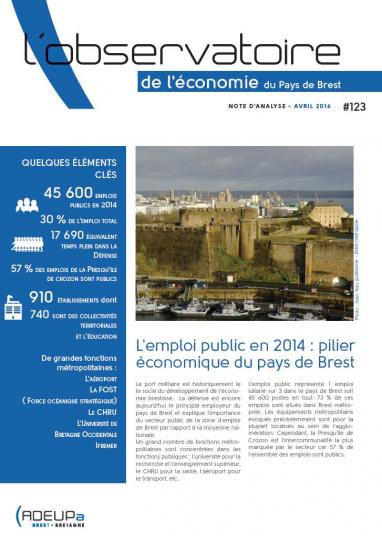 L'emploi public en 2014 ; pilier économique du pays de Brest