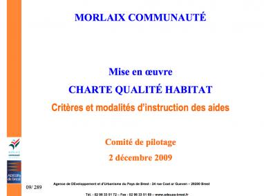 Charte qualité habitat de Morlaix communauté - 2009-2011