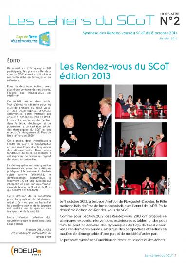 Cahier du SCoT - Hors série n°2 - Synthèse des Rendez-vous du SCoT du 8 octobre 2013