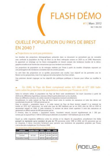 Flash Démo N°1 : Quelle population dans le pays de Brest en 2040 ?