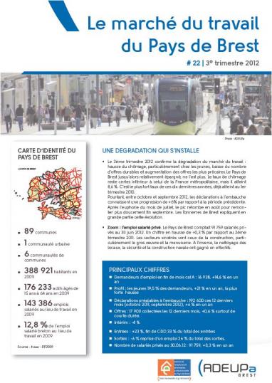 Le marché du travail du Pays de Brest N°22 (3ème trimestre 2012)